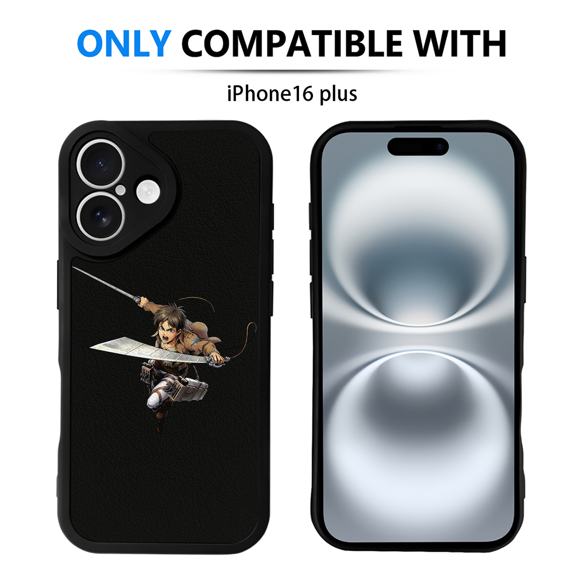 （画像用） 進撃の巨人 エレン･イェーガー Attack on Titan Eren Jäger 【iPhone 16シリーズ対応】シリコンスマホケース（レザー調） 材質：シリコン